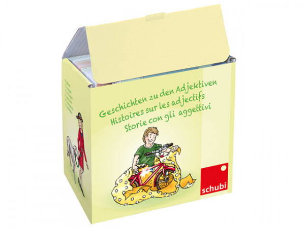 Bildkarten mit Geschichten zu Adjektiven