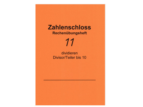 Rechenübungsheft Dividieren, Teiler bis 10