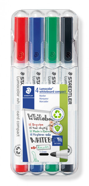 STAEDTLER Whiteboard-Marker mit Rundspitze (4er Etui)
